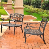 Sedona 2 Piece Outdoor Arm Chair Set in Black Aluminum