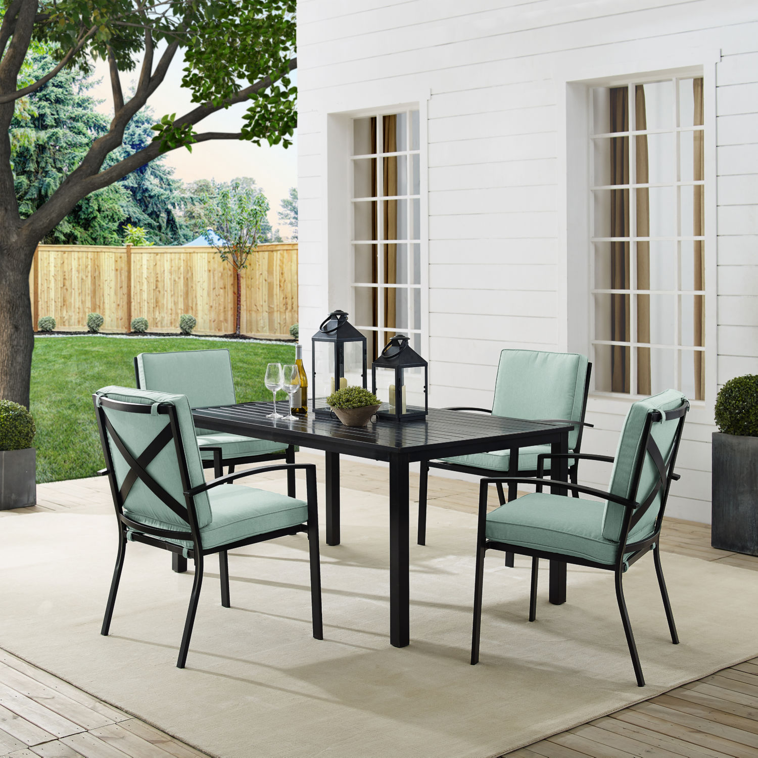 Crosley KO60019BZ-MI Kaplan 5 Piece Outdoor Dining Set in Oil Rubbed ...