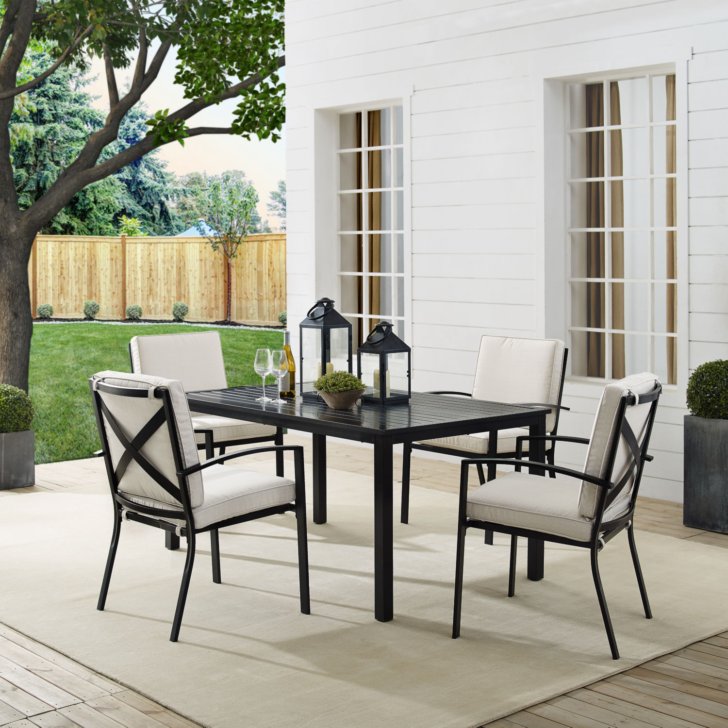 Crosley KO60019BZ-OL Kaplan 5 Piece Outdoor Dining Set in Oil Rubbed ...