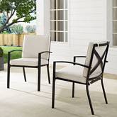 Kaplan Outdoor Dining Chair in Oil Rubbed Bronze & Oatmeal Cushions (Set of 2)