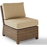 Bradenton Outdoor Center Chair Sectional Unit in Resin Wicker & Sand Fabric