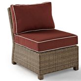 Bradenton Outdoor Center Chair Sectional Unit in Resin Wicker & Sangria Fabric