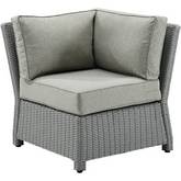 Bradenton Outdoor Corner Chair Sectional Sofa Unit in Gray Resin Wicker & Gray