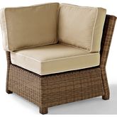 Bradenton Outdoor Corner Chair Sectional Unit in Resin Wicker & Sand Fabric