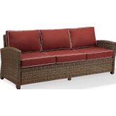 Bradenton Outdoor Sofa in Resin Wicker & Sangria Cushions