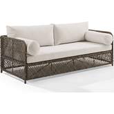 Granite Bay Outdoor in Sofa Stone Resin Wicker & Cream Fabric