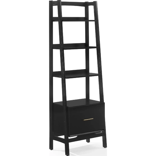 Landon 22" Etagere Bookcase in Matte Black Finish