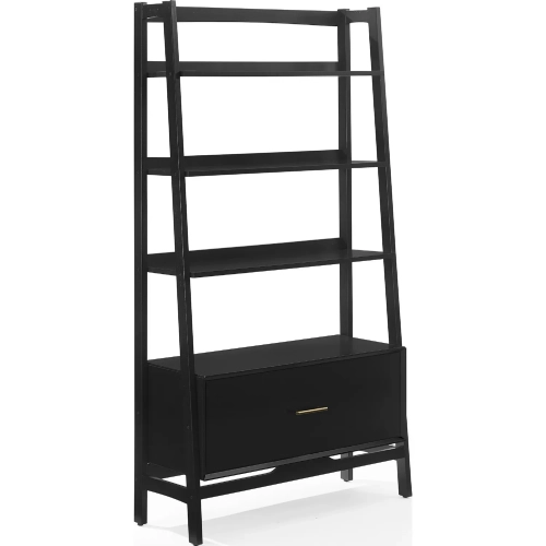 Landon 38" Etagere Bookcase in Matte Black Finish