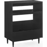 Liam Record Player Stand in Black Finish