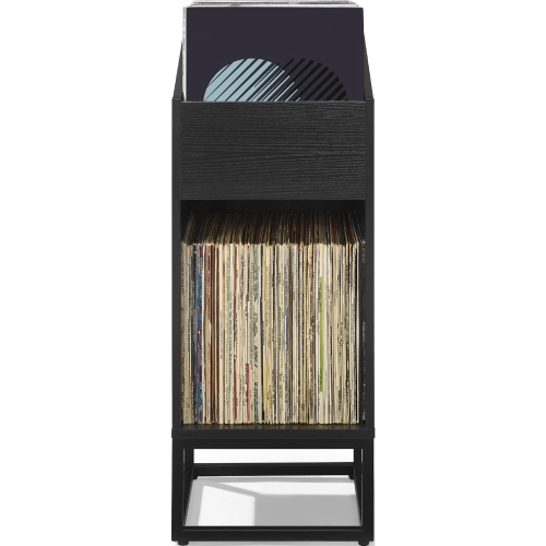 Enzo Small Vinyl Record Storage Stand in Black & Steel