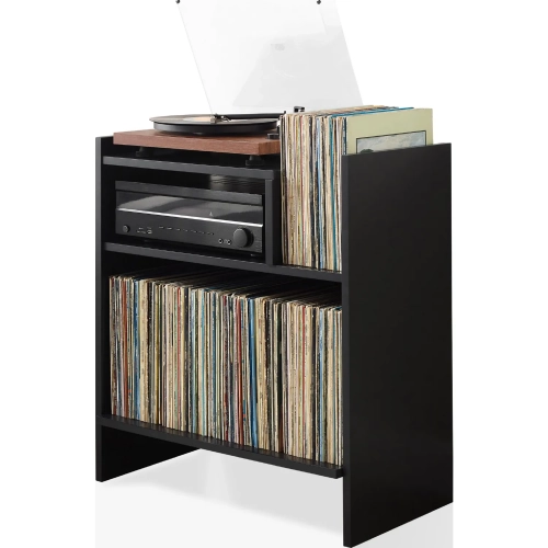 Portland Record Player Stand in Black Finish
