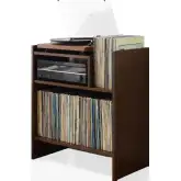 Portland Record Player Stand in Dark Brown Finish