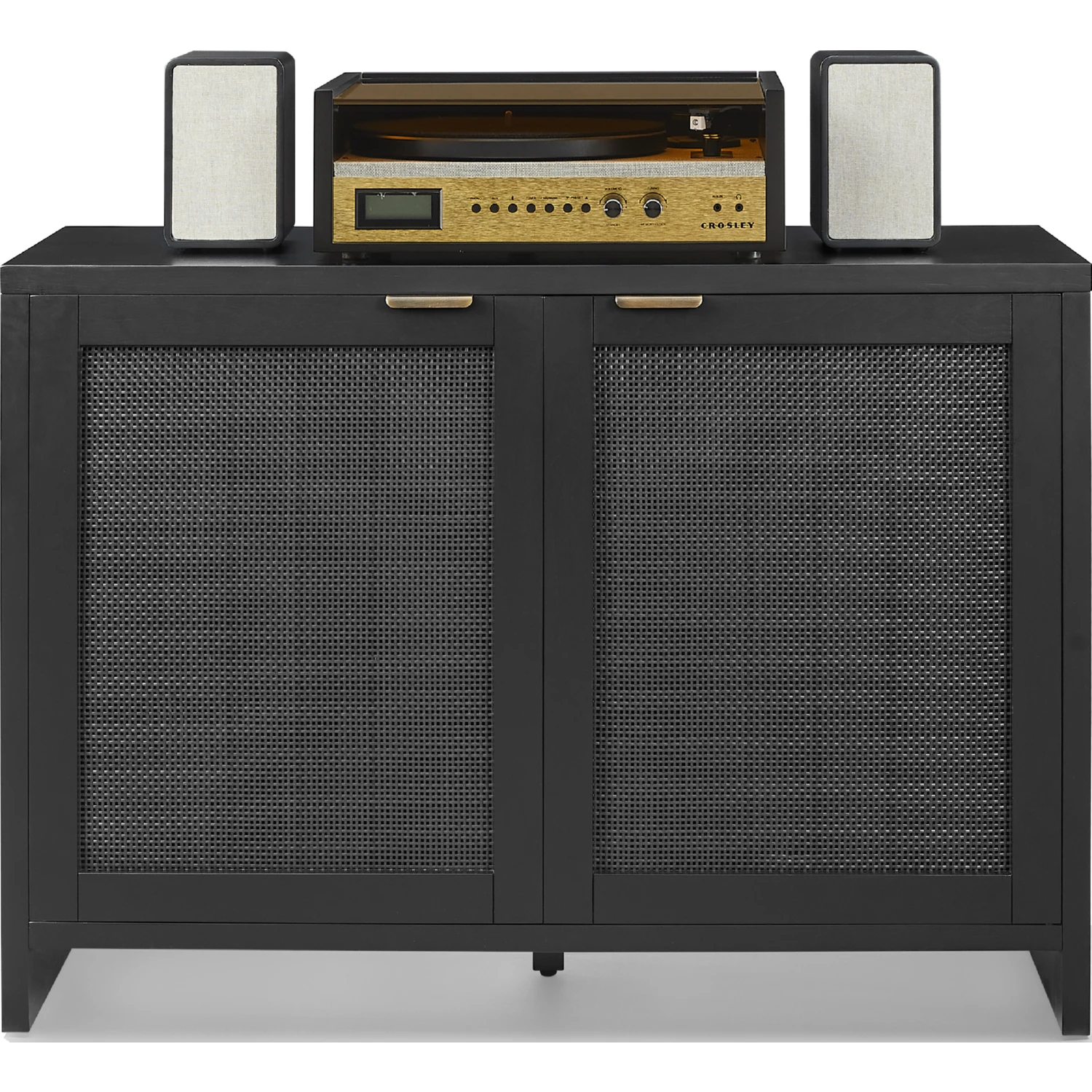 Crosley CF1146-BK Kenji Record Player Cabinet with Vinyl Storage