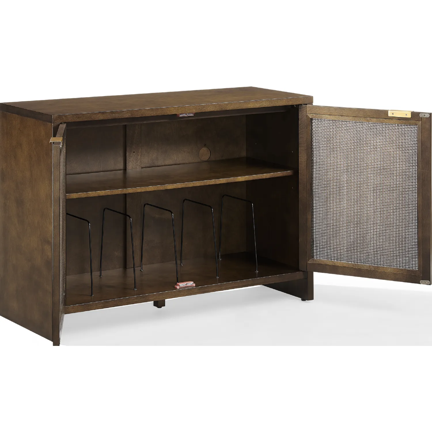 Crosley CF1146 BR Kenji Record Storage Media Console in Dark Brown