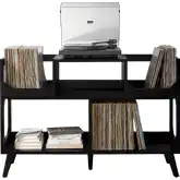 Asheville Large Record Player Stand w/ Vinyl Storage in Black