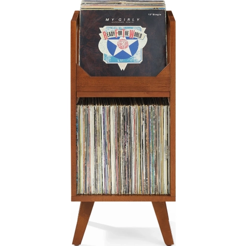 Asheville Small Vinyl Record Storage Stand in Walnut Finish