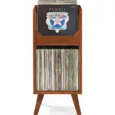 Asheville Small Vinyl Record Storage Stand in Walnut Finish