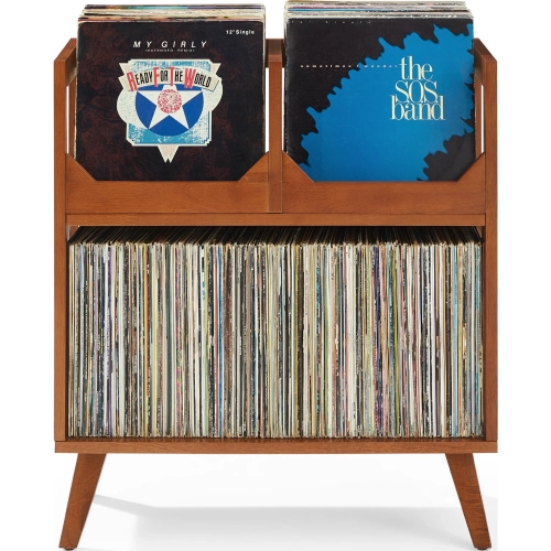 Asheville Medium Vinyl Record Storage Stand in Walnut Finish