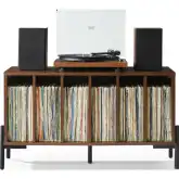Greenwich Medium Record Player Stand w/ Vinyl Storage Walnut Finish