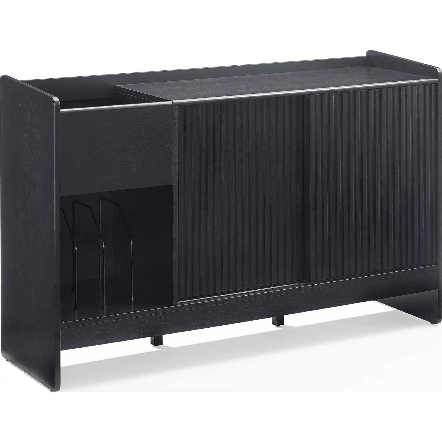 Crosley CF1160-BK Arden Record Player Cabinet with Vinyl Storage