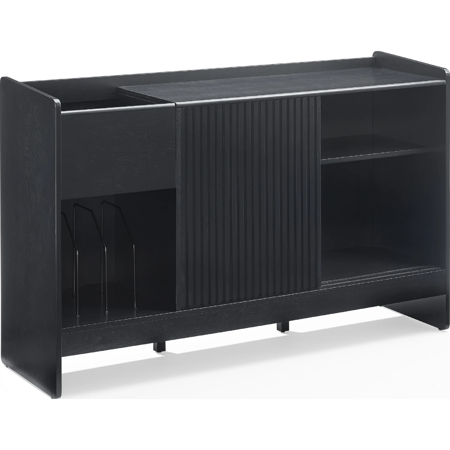 Crosley CF1160-BK Arden Record Player Cabinet with Vinyl Storage