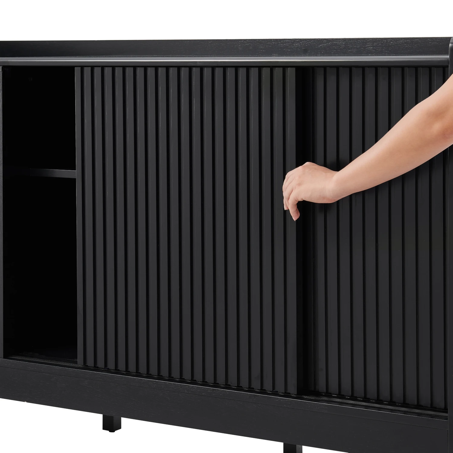 Crosley CF1160-BK Arden Record Player Cabinet with Vinyl Storage