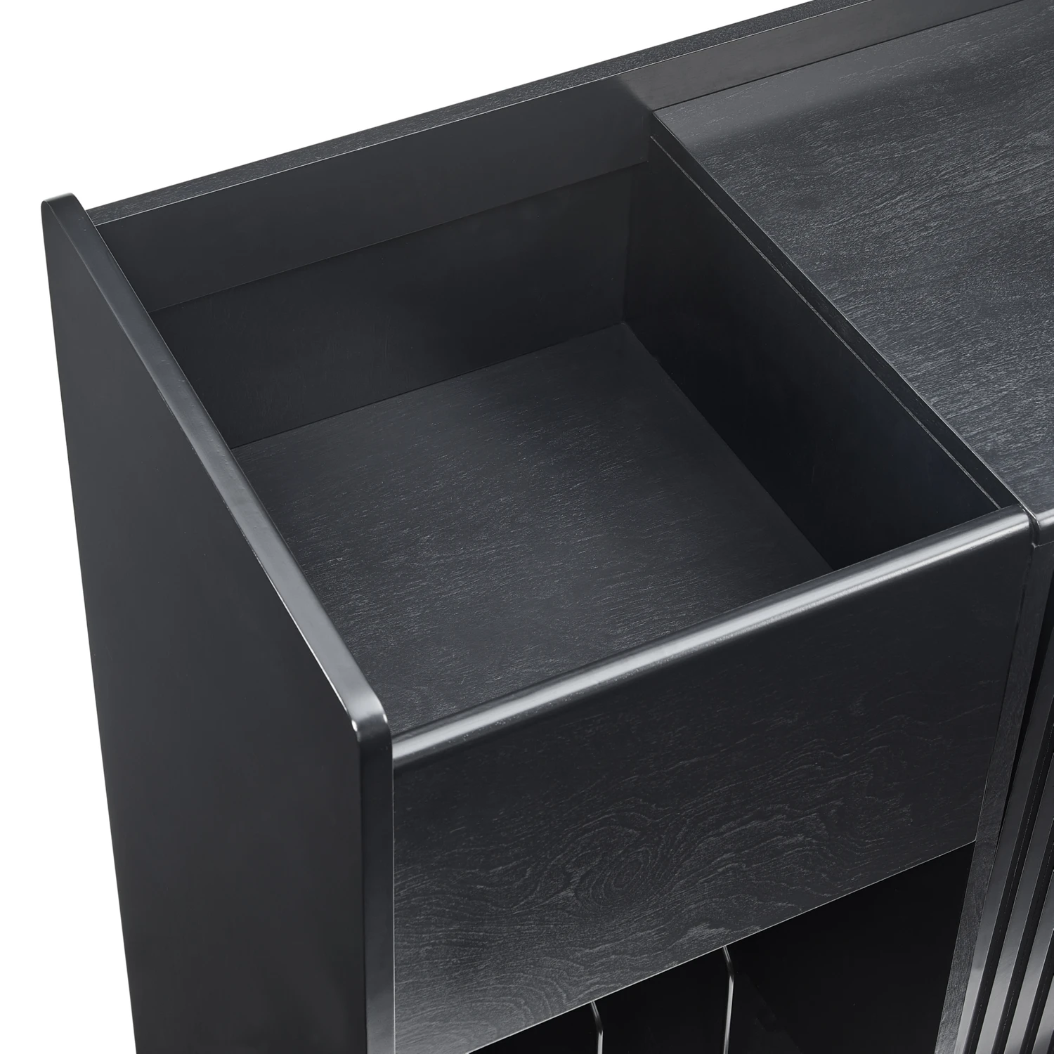 Crosley CF1160-BK Arden Record Player Cabinet with Vinyl Storage