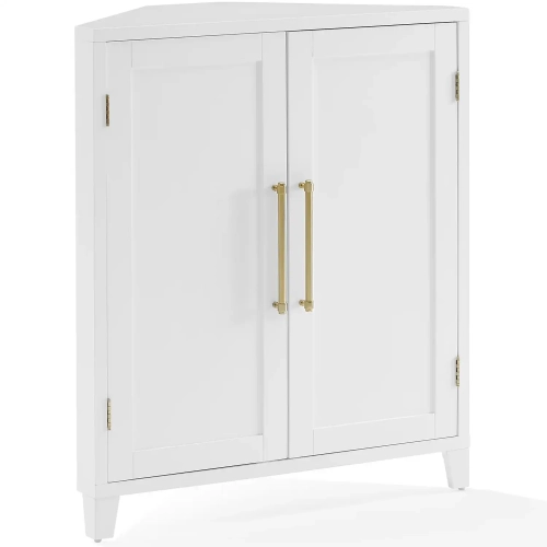 Roarke Stackable Corner Kitchen Storage Pantry Cabinet in White Finish