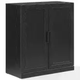 Essen Stackable Kitchen Pantry Storage Cabinet in Black Wood
