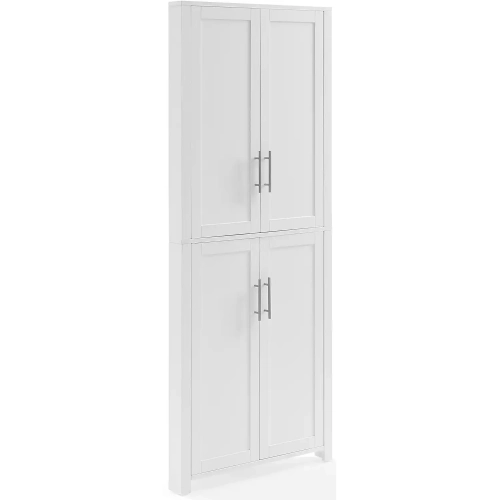 Savannah Corner Pantry Cabinet in White Finish