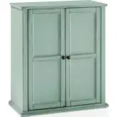 Holbrook Stackable Kitchen Storage Pantry in Distressed Seafoam Blue Finish Wood