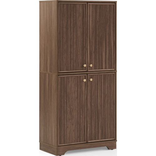 Naomi Kitchen Storage Pantry in Walnut Finish