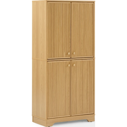 Naomi Kitchen Storage Pantry in White Oak Finish
