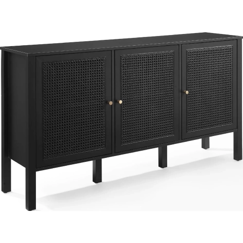 Perry Sideboard in Black & Poly Rattan