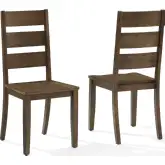 Joanna Ladder Back Dining Chair in Dark Oak Finish Wood (Set of 2)