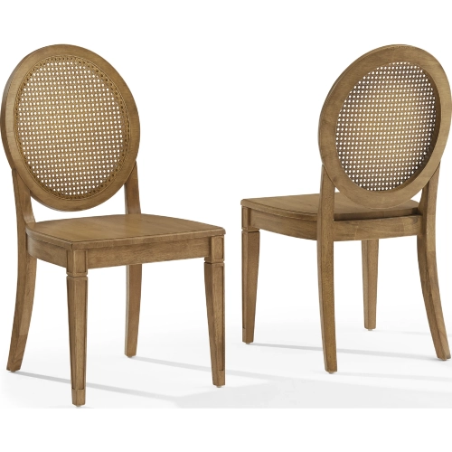 Katia Cane Back Dining Chair in Driftwood Finish (Set of 2)