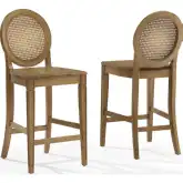 Katia Cane Back Counter Stool in Driftwood Finish (Set of 2)