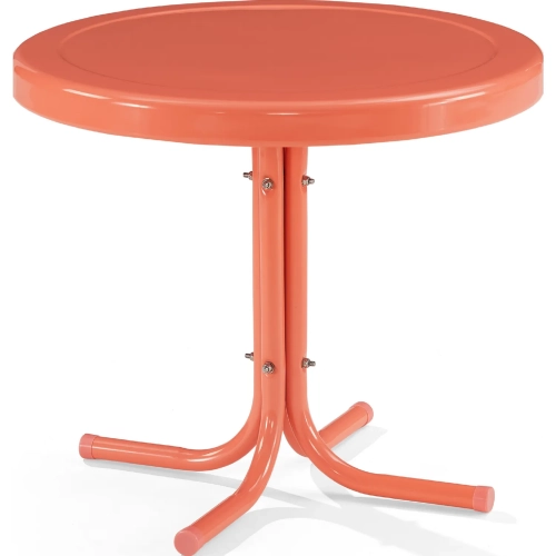 Griffith Retro Outdoor Side Table in Coral Gloss Steel