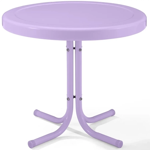 Griffith Retro Outdoor Side Table in Lavender Purple Gloss Steel