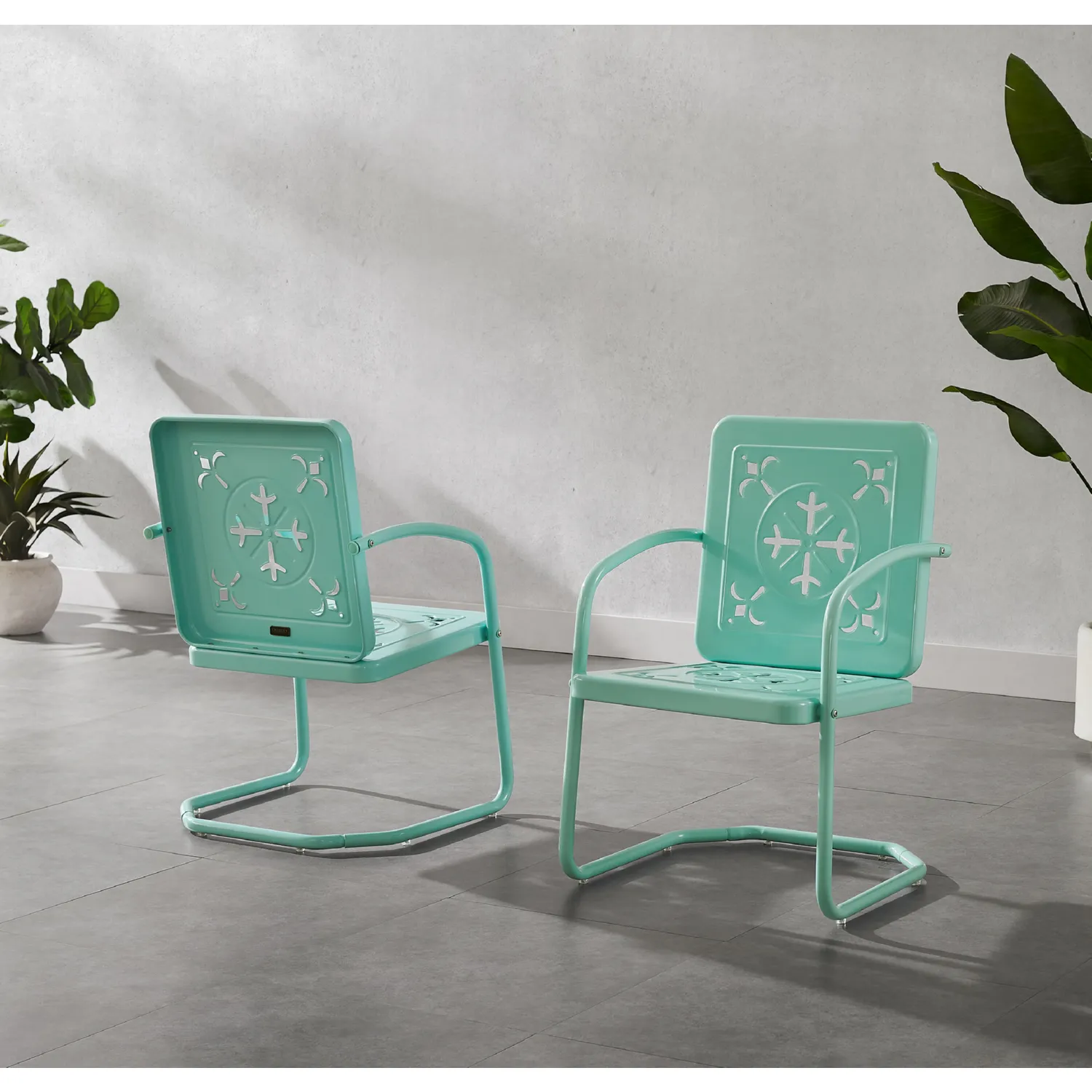 Crosley Azalea 3 Piece Retro Outdoor Accent Chair Set - Thumbnail 5