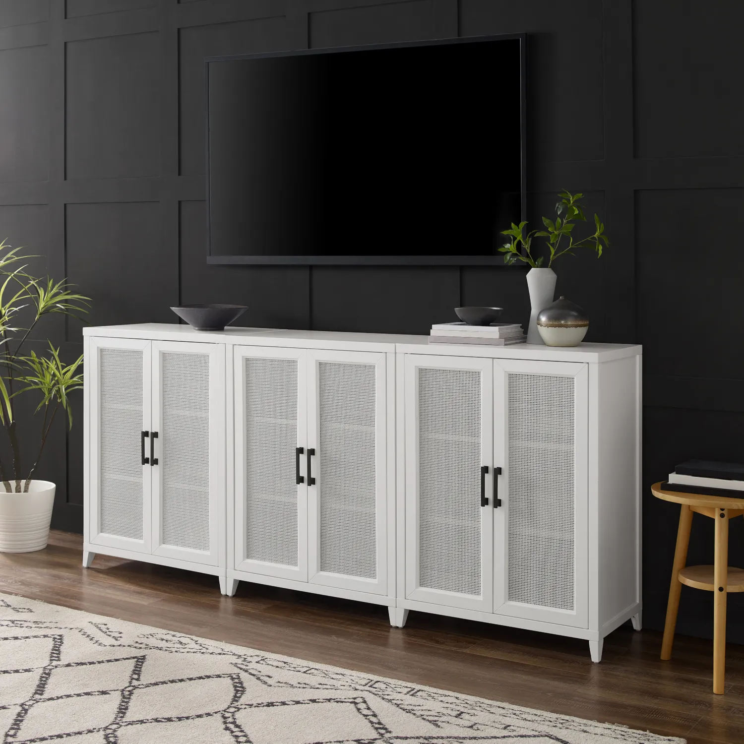 Crosley Milo 3 Piece Media Sideboard Cabinet Set - Thumbnail 3