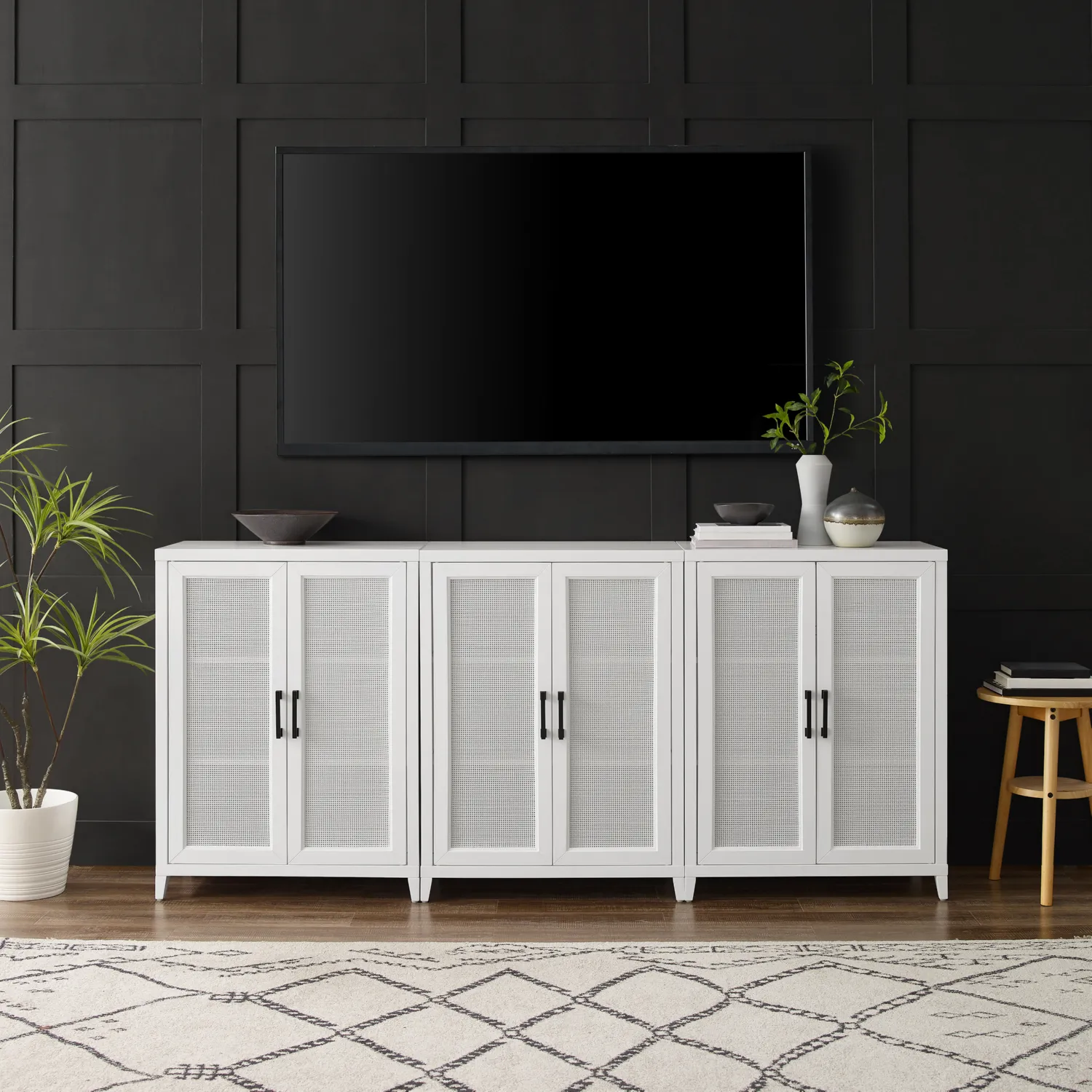 Crosley Milo 3 Piece Media Sideboard Cabinet Set - Thumbnail 2