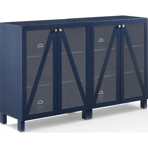 Cassai 2 Piece Media Sideboard Cabinet Set in Navy Blue