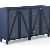 Cassai 2 Piece Media Sideboard Cabinet Set in Navy Blue