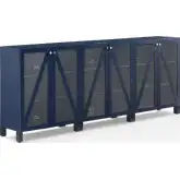 Cassai 3 Piece Media Sideboard Cabinet Set in Navy Blue