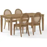 Katia 5 Piece Dining Set in Driftwood Finish & Cane