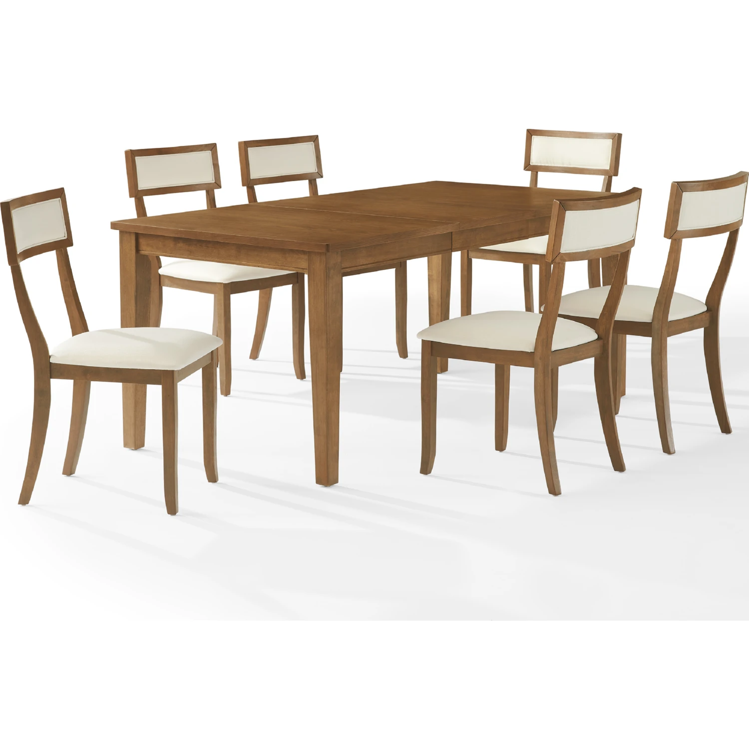 Crosley KF20058BR-CR Alessia 7 Piece Dining Set in Brown Wood & Cream ...