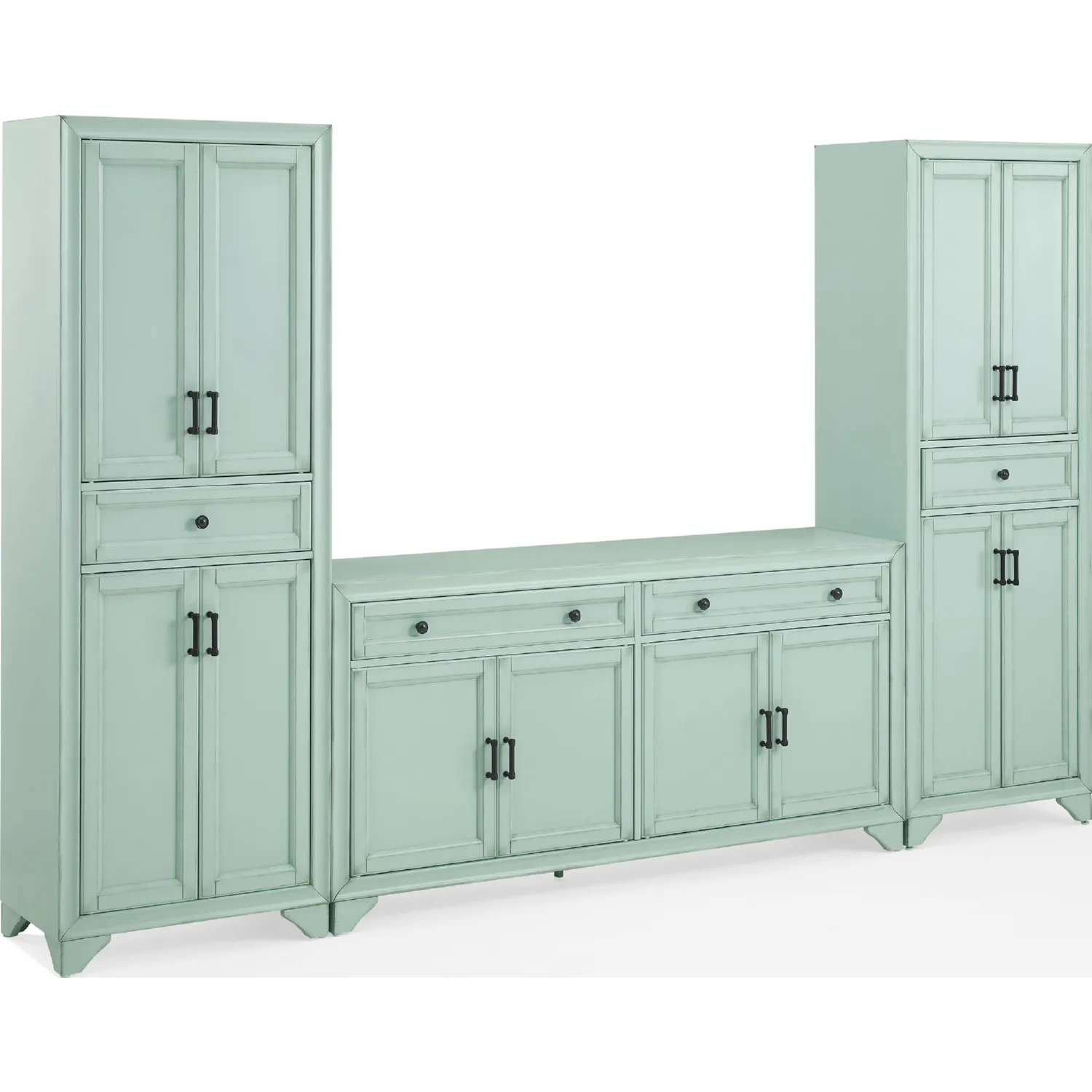 Crosley KF33013BL Tara 3 Piece Entertainment Center in Distressed