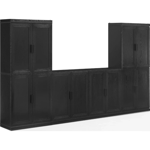 Essen 3 Piece Entertainment Center in Black Finish