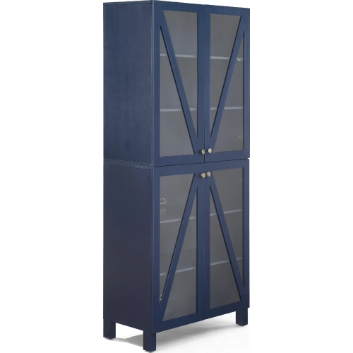 Cassai Tall Kitchen Storage Pantry Cabinet in Navy Blue